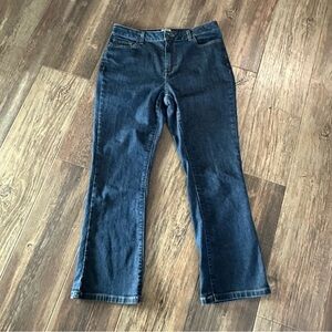 LL BEAN classic fit women's blue denim Jean pants size 12 p petite stretch